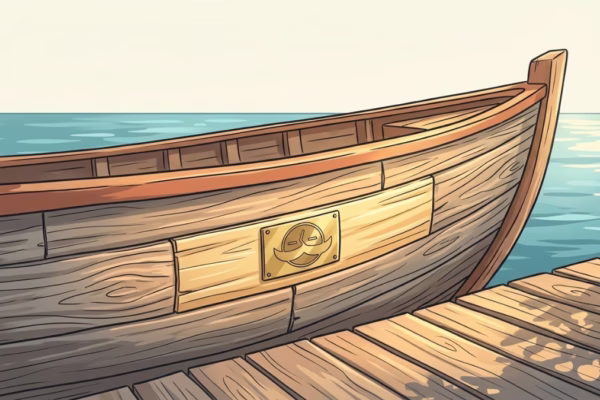 Sun-warmed wooden boat hull with weathered and freshly replaced planks, illustrating the Ship of Theseus paradox