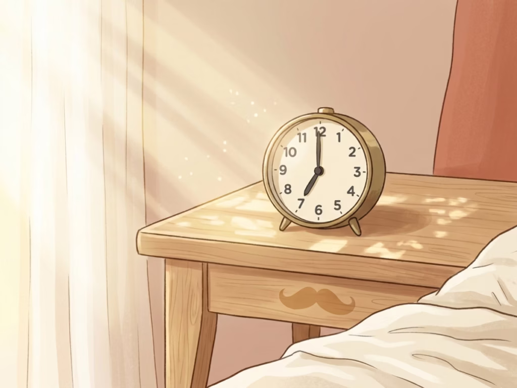 Vintage analog alarm clock on a bright bedside table, a simple swap for the smartphone alarm during a digital detox weekend